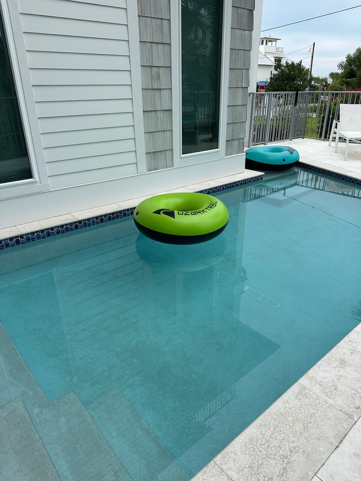 Balanced, clear pool water at a home maintained by WittCo Pools